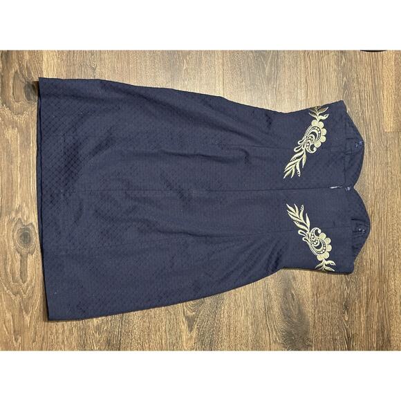 Lilly Pulitzer Demi Convertible Dress True Navy & Gold Size 00 - Picture 6 of 9